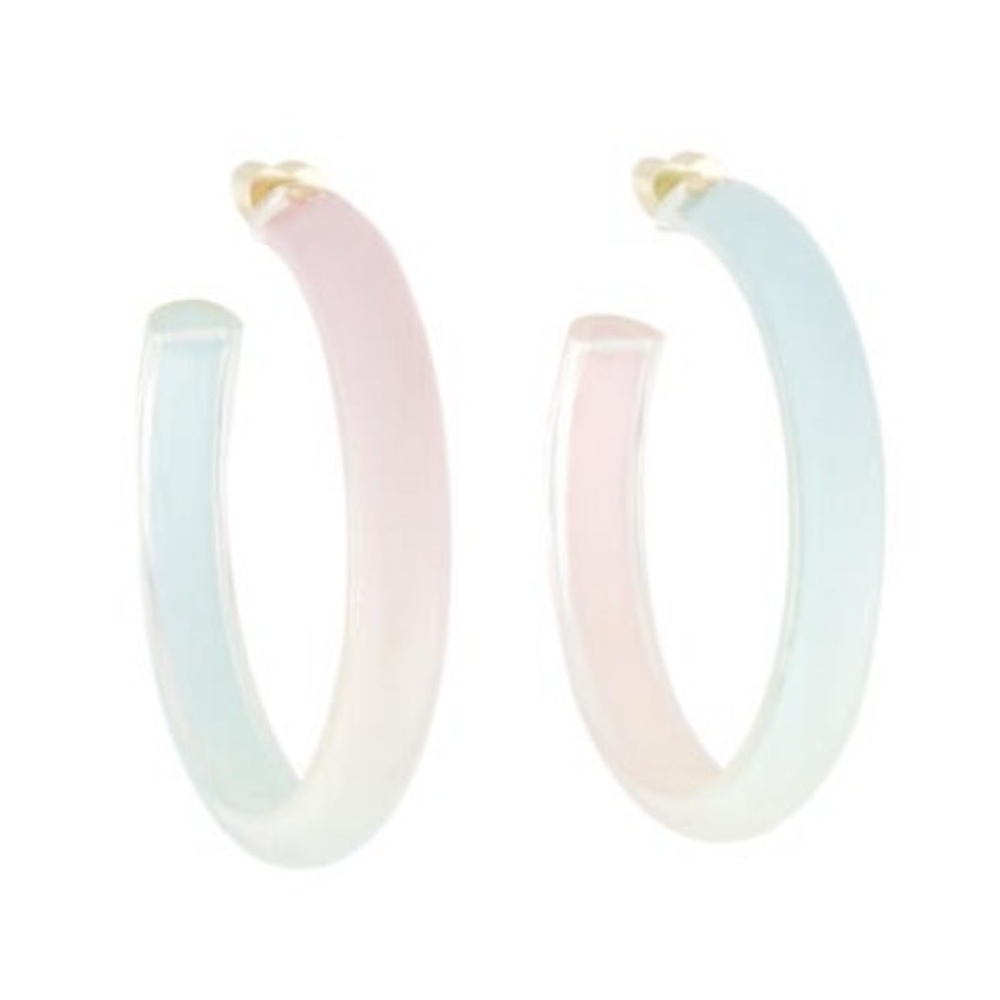 Alison Lou Elegant Pastel Hoop Earrings